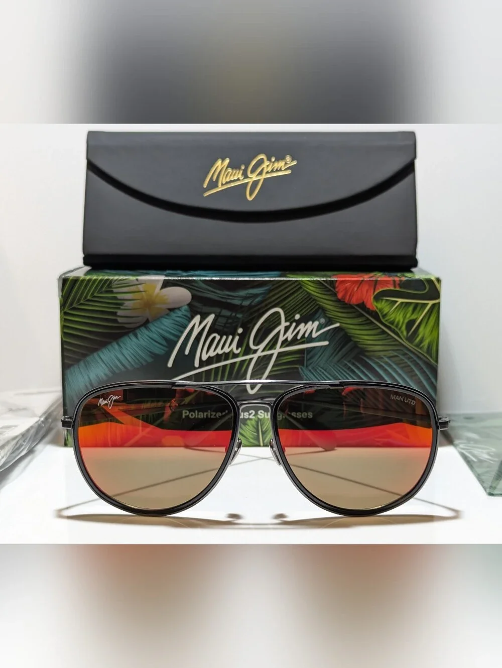 NEW Maui Jim Fair Winds Dark Gunmetal Polarized Hawaii Lava Sunglass RM554-02UTD